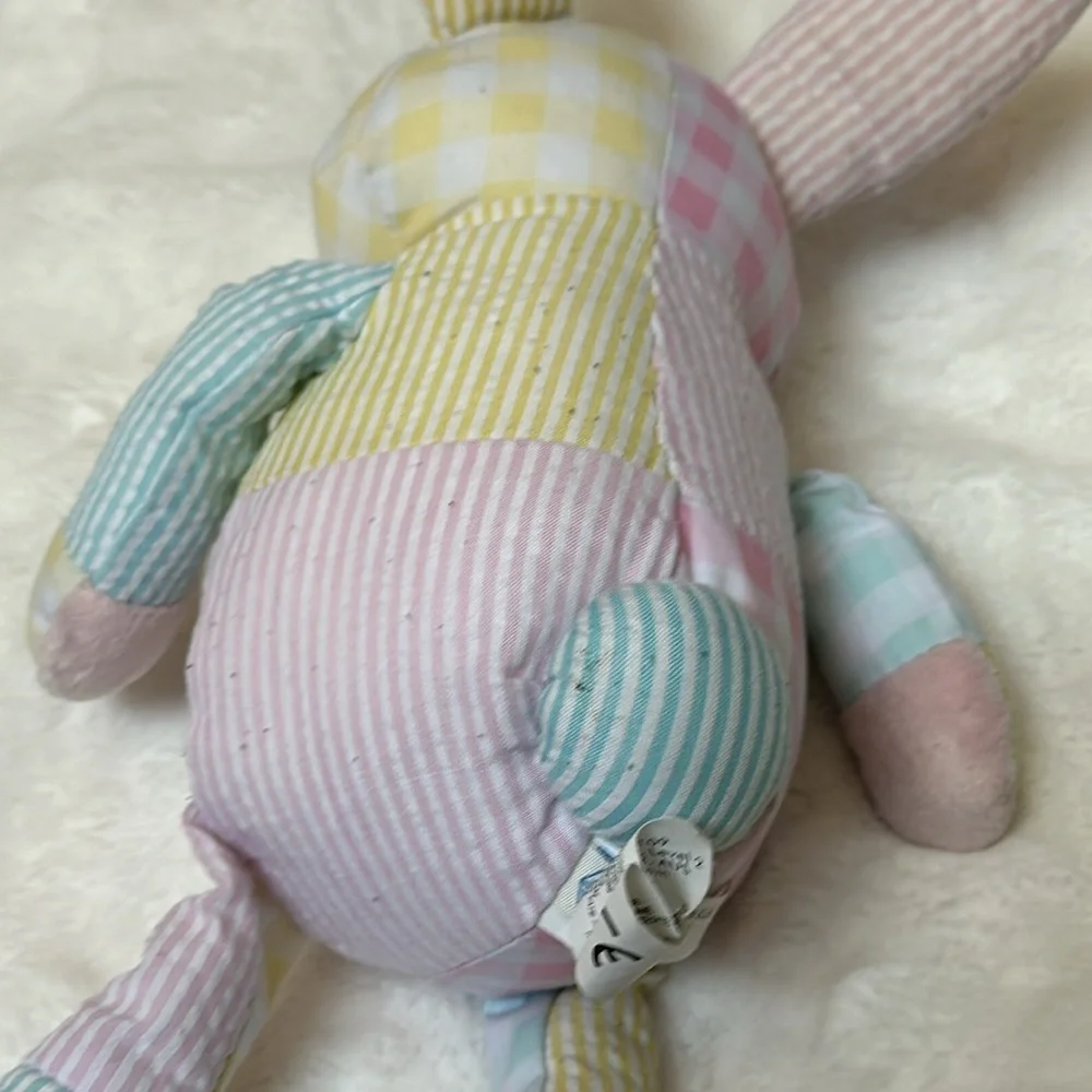 Pottery Barn Kids Plush Stuffed Patchwork Bunny Rabbit 16